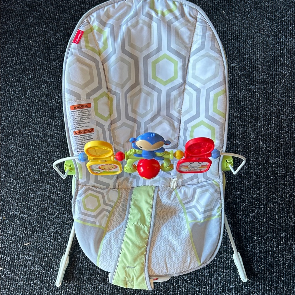 Fisher-Price Colorful Baby Bouncer with Toy Bar